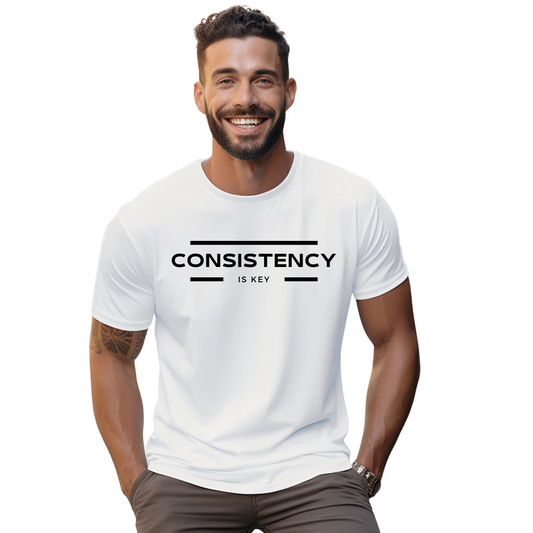 CONSISTENCY IS KEY - MUSCLE FITTED T-SHIRT - Motivational Running Club