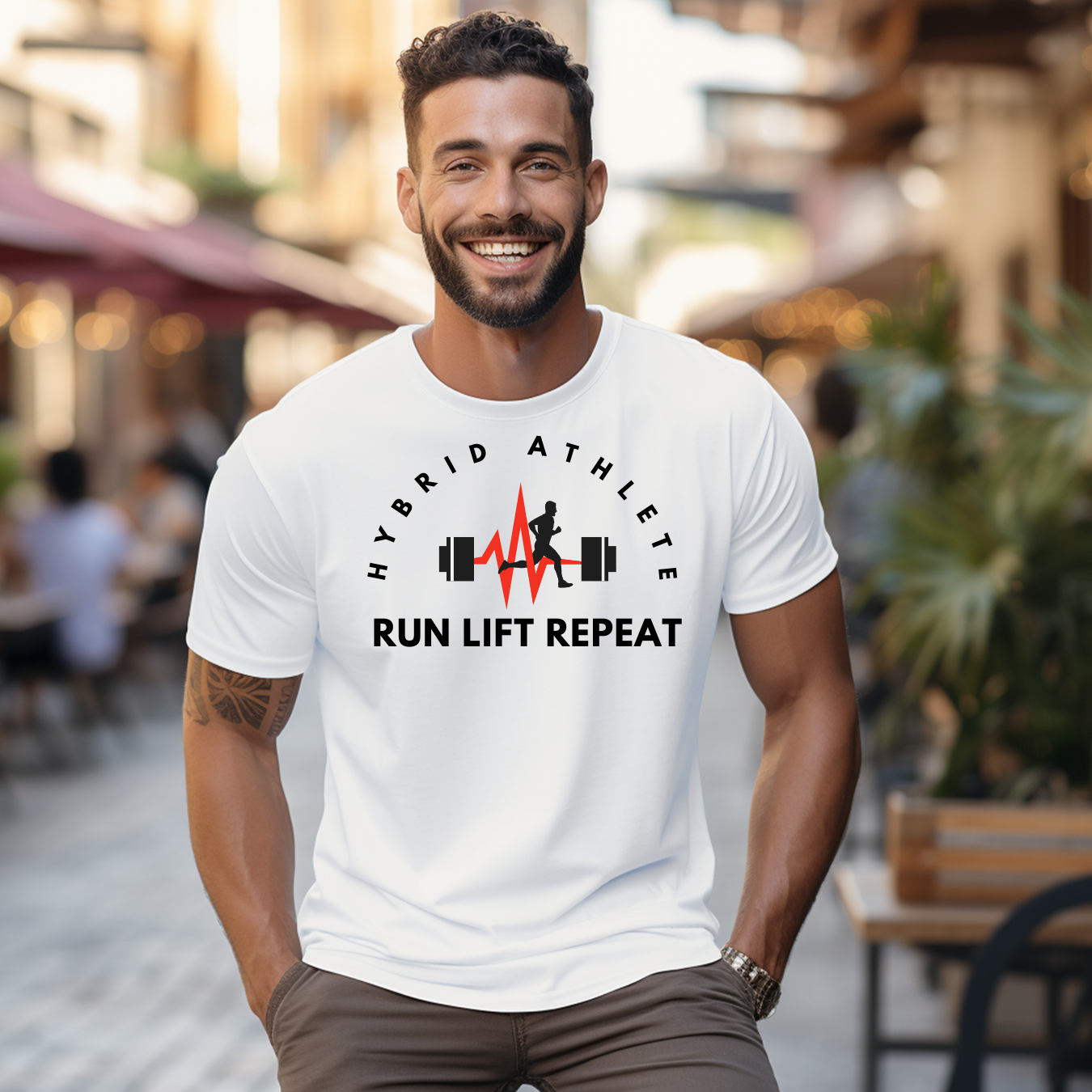 HYBRID ATHLETE T-SHIRT WHITE - Motivational Running Club