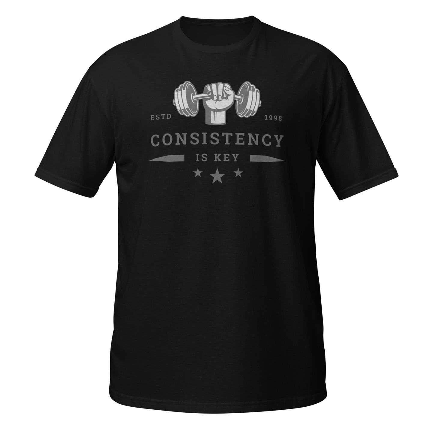 CONSISTENCY IS KEY DUMBBELL - T-SHIRT - Motivational Running Club