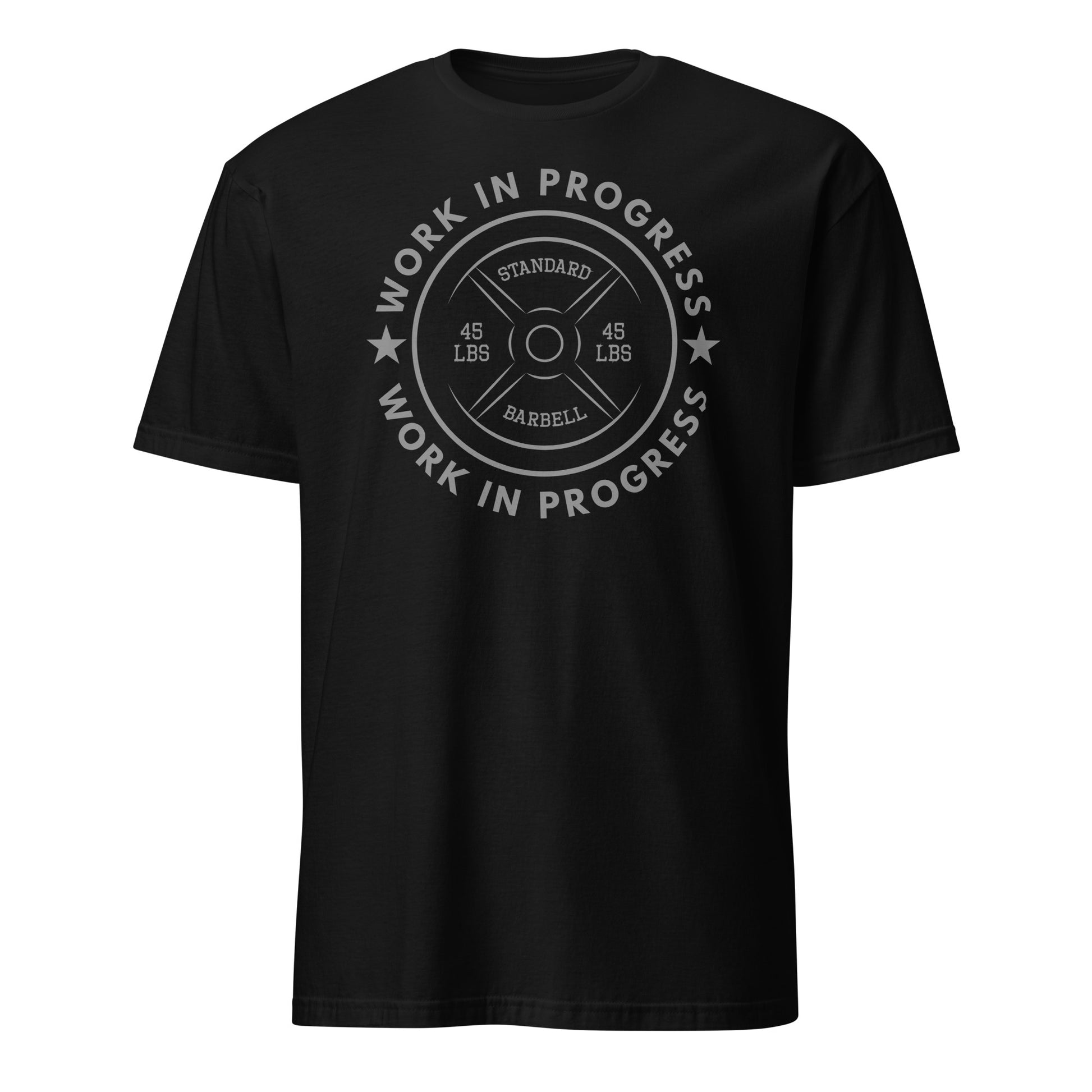 WORK IN PROGRESS BARBELL T-SHIRT - Motivational Running Club