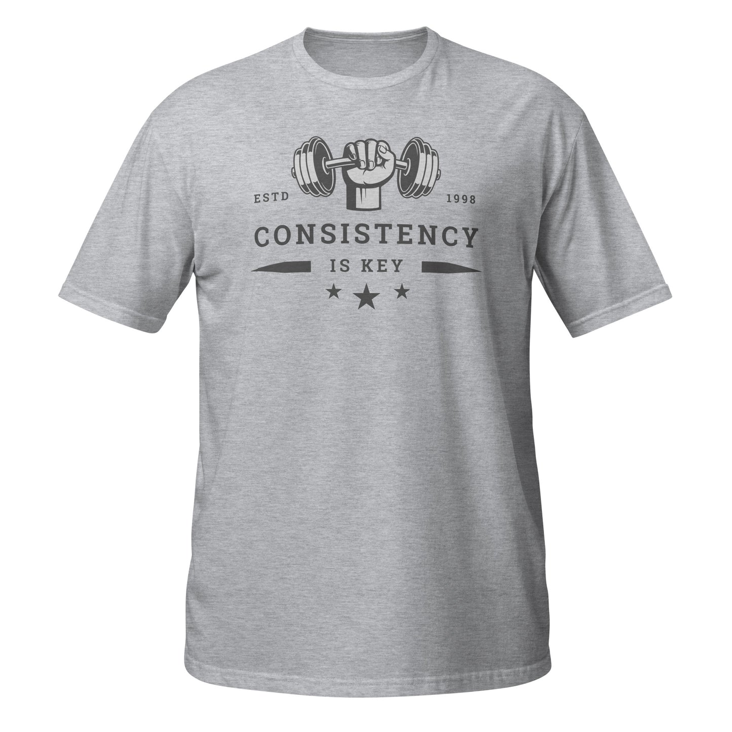 CONSISTENCY IS KEY DUMBBELL - T-SHIRT - Motivational Running Club