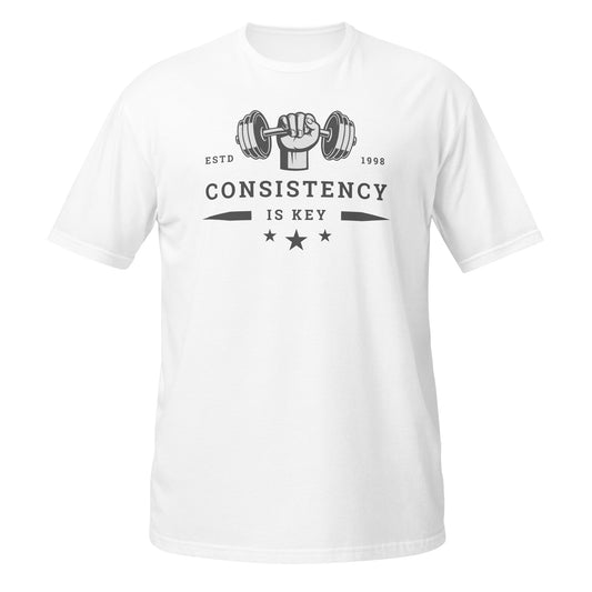 CONSISTENCY IS KEY DUMBBELL - T-SHIRT - Motivational Running Club