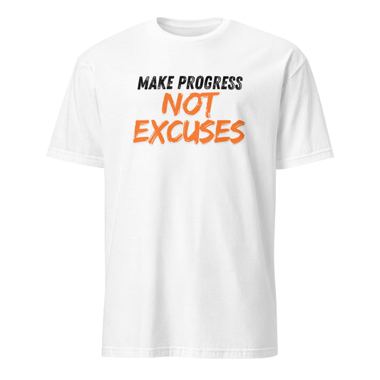 Make Progress Not Excuses - Motivational Tee From Motivational Running Club.