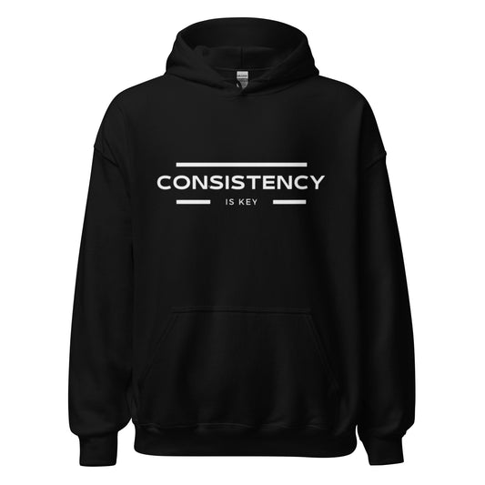 CONSISTENCY IS KEY - BLACK HOODIE - Motivational Running Club