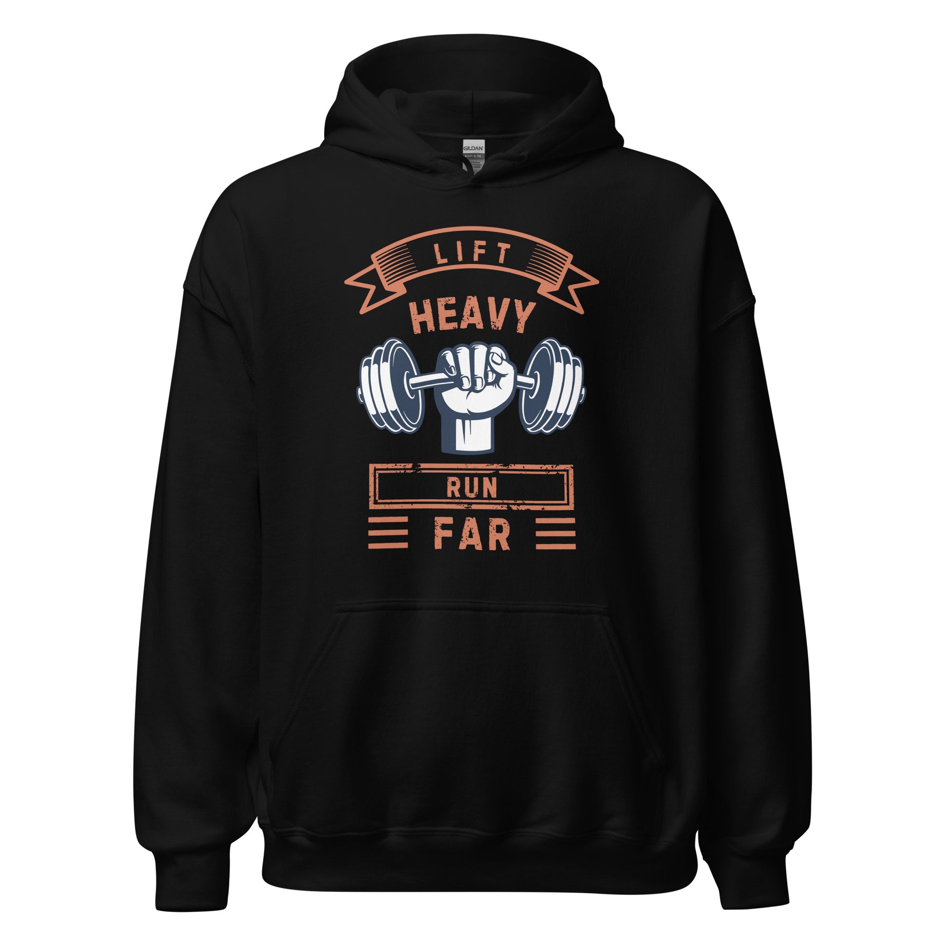 LIFT HEAVY, RUN FAR - HOODIE - Motivational Running Club