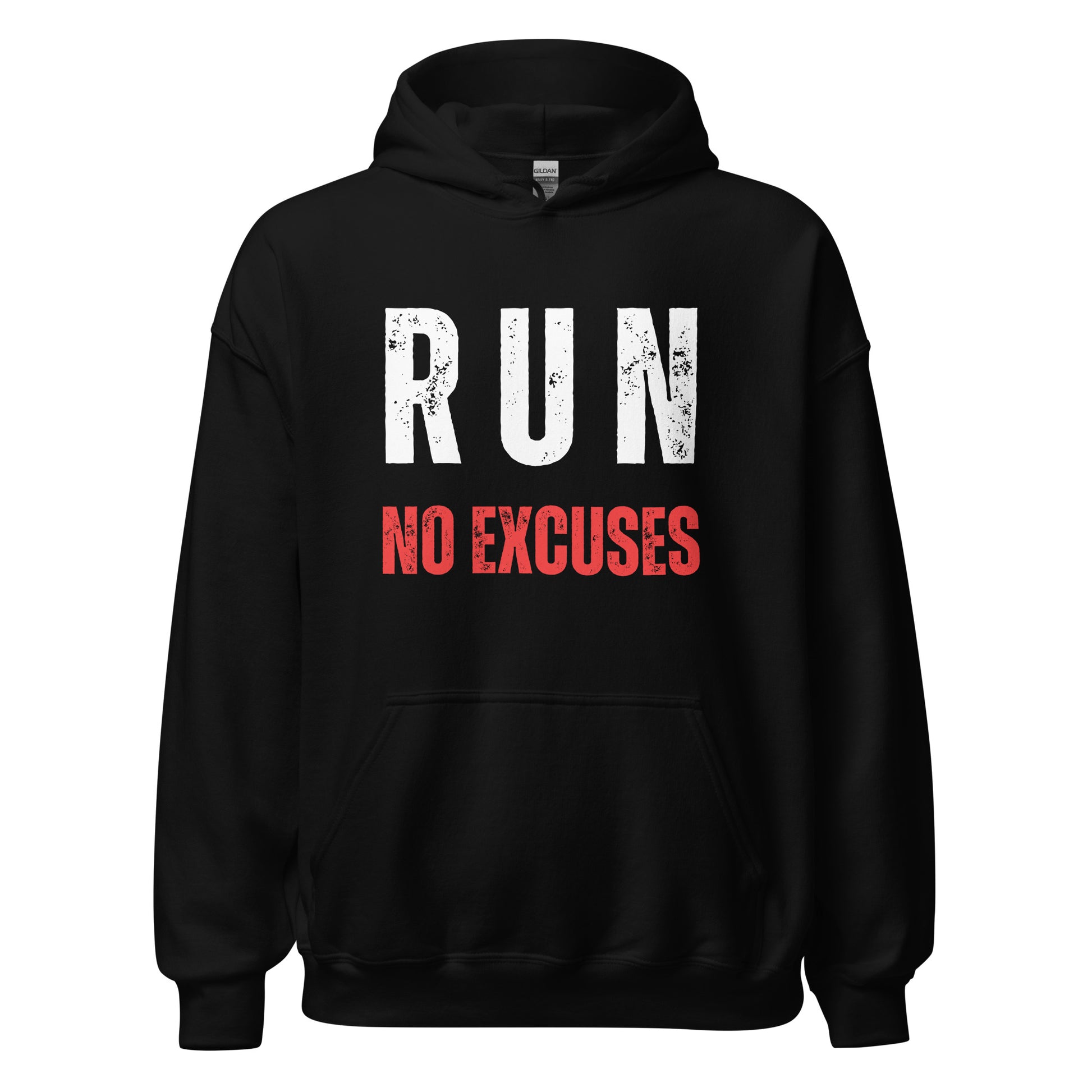 RUN NO EXCUSES HOODIE - Motivational Running Club