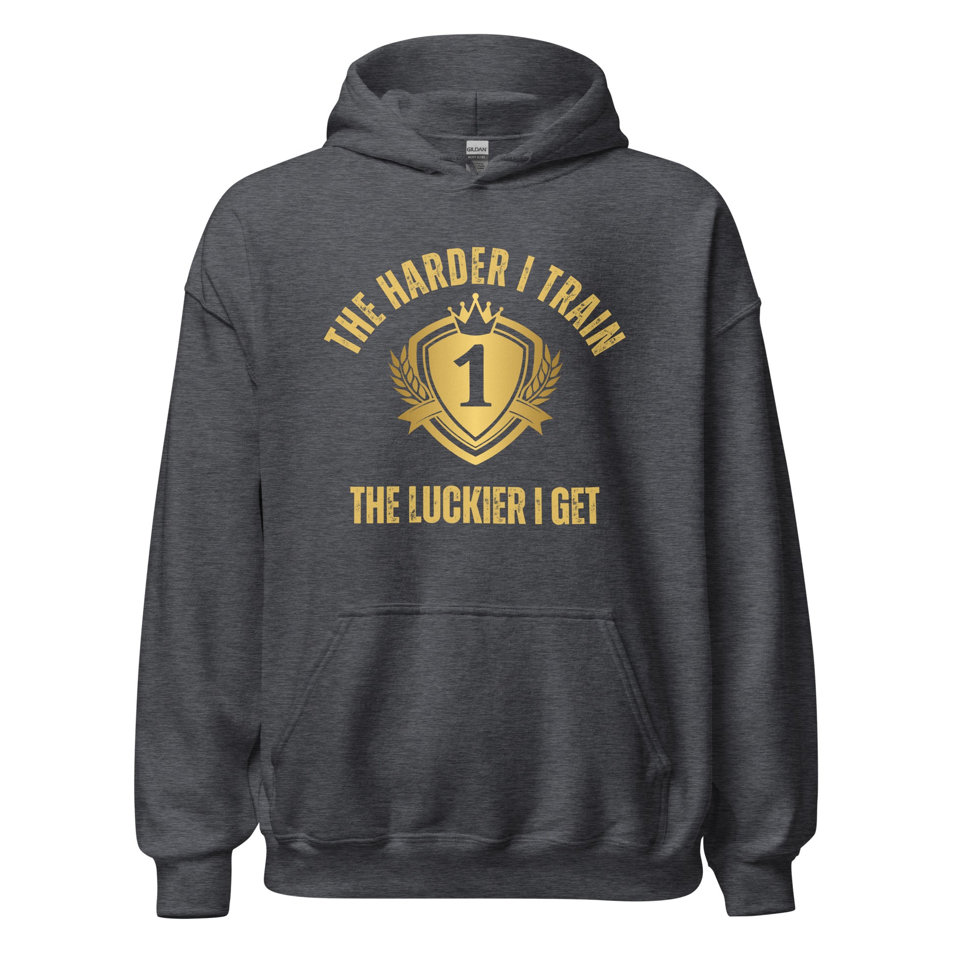 THE HARDER I TRAIN THE LUCKIER I GET - HOODIE - Motivational Running Club