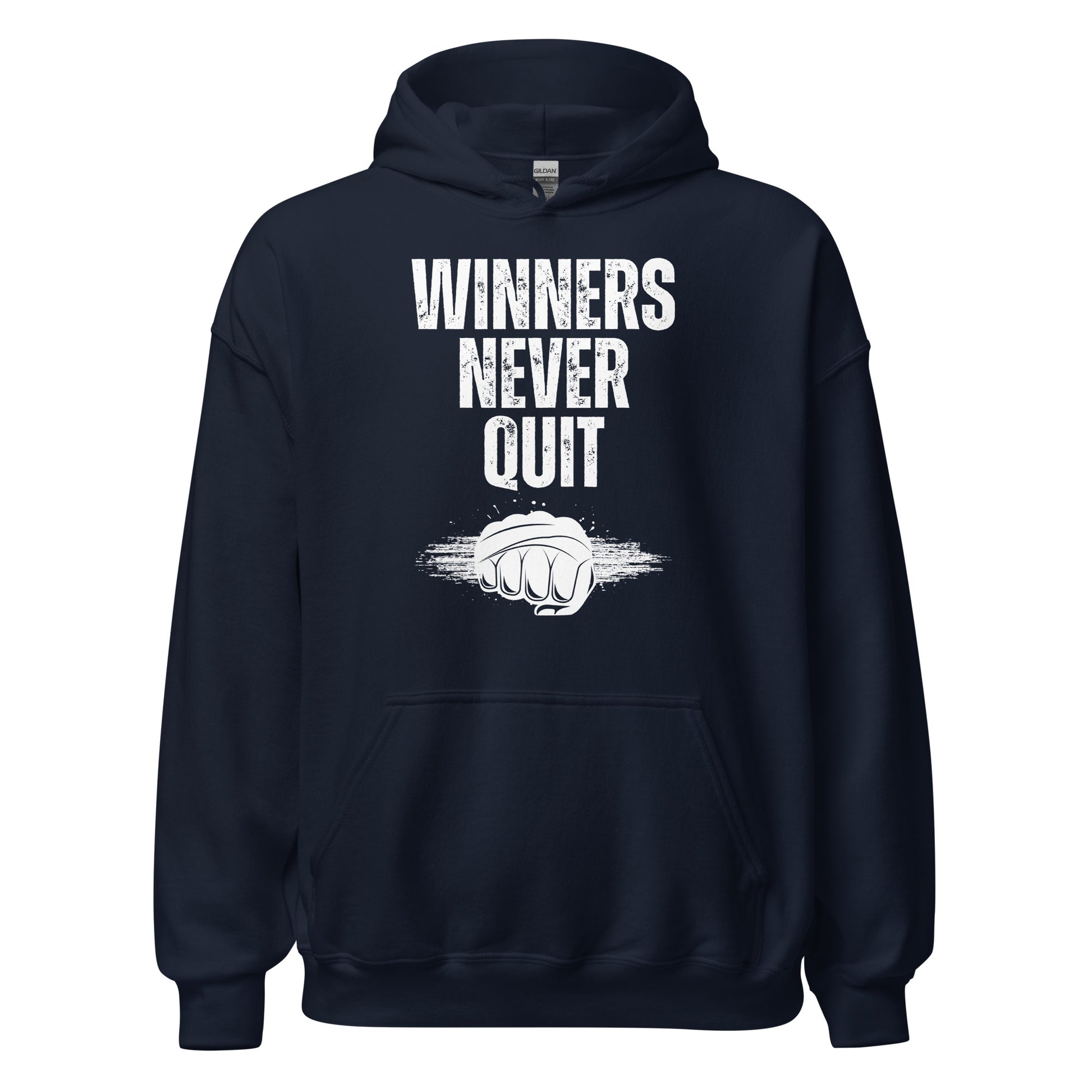 WINNERS NEVER QUIT - HOODIE - Motivational Running Club