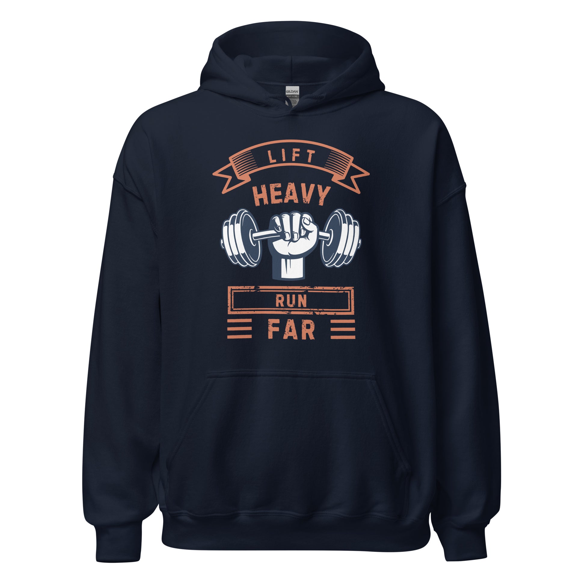 LIFT HEAVY, RUN FAR - HOODIE - Motivational Running Club