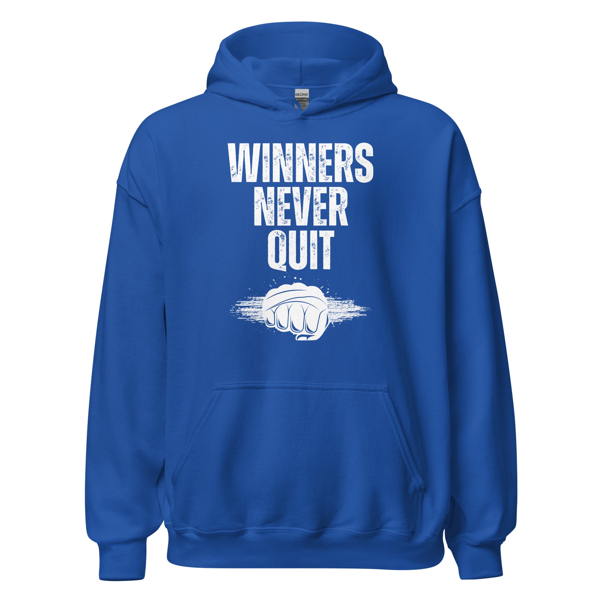 WINNERS NEVER QUIT - HOODIE - Motivational Running Club