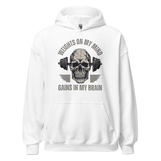 WEIGHTS ON MY MIND - HOODIE - Motivational Running Club