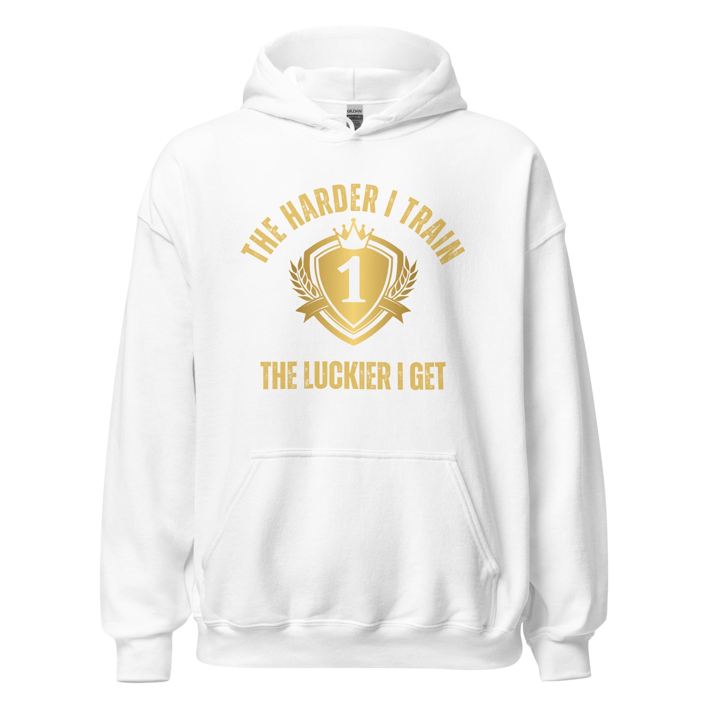 THE HARDER I TRAIN THE LUCKIER I GET - HOODIE - Motivational Running Club